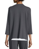 Terry Tab-Sleeve Cardigan