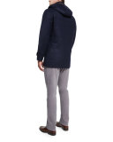 Striped Wool Quarter-Zip Sweater
