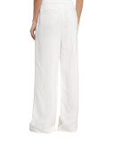 High-Waist Full Wide-Leg Pants, White