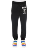 Logo-Print Pull-On Sweatpants, Black