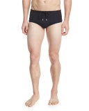 Jacquard Turtle-Scales Swim Briefs, Black