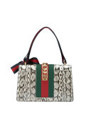 Sylvie Small Snakeskin Shoulder Bag, Roccia