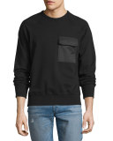 Aviator Chest Pocket Sweatshirt, Black