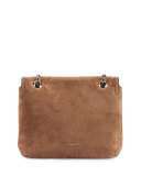 Happy Medium Suede Shoulder Bag, Dark Beige
