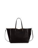 Medium Double Rockstud Reversible Tote Bag, Black/Bright Cuir