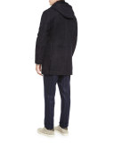 Cable-Knit Donegal Sweater, Navy