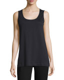 Soft Scoop-Neck Tank, Black 