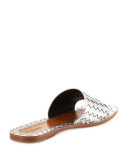 Intrecciato Napa Slide Sandal, Dark Silver