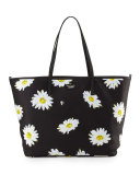 harmony floral nylon baby bag, black/daisies