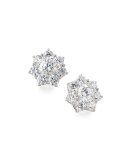 Flower CZ Crystal Stud Earrings