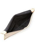 Leo Saffiano Envelope Clutch Bag, Biscuit