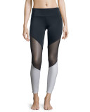 Track Colorblock Leggings W/Mesh Inset