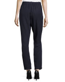 Tencel® Linen Straight-Leg Ankle Pants, Midnight