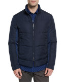 Quilted Down Jacket w/Contrast Panels