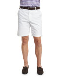 Winston Washed-Twill Shorts, White