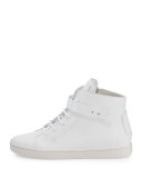 Breck Leather High-Top Sneaker, White