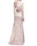 Sleeveless Bow-Back Mermaid Gown, Blush