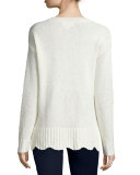 Barabell Dropped-Shoulder Sweater, Milk