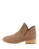 Leaf Perforated Leather Bootie, Neutral Pattern
