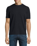 Embossed Net-Pattern T-Shirt, Navy Blue