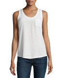 Alicia Racerback Pocket Tank, Porcelain