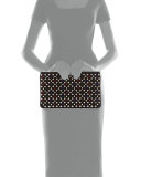 Loubiposh Tudor Spikes Clutch Bag, Black