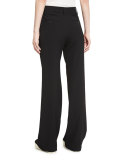 High-Waist Wide-Leg Pants, Black