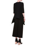 Half-Sleeve Fit-&-Flare Tunic, Black