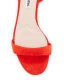 Jeweled Feather-Ankle 45mm Sandal, Lacca