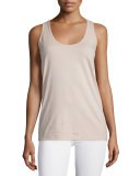 Basic Scoop-Neck Cotton Tank, Blush 