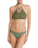 Aztec Crocheted Two-Piece Swimsuit with Reversible Bottom