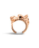 Men's Bronze Naga Dragon Head Ring, Size 10