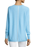 Allessandra V-Neck High-Low Cashmere Tunic 