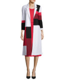Colorblock Long Knit Jacket