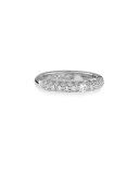 18K Rose Gold & Pavé White Diamond Ring, Size 6