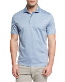 Stretch-Cotton Polo Shirt, Light Blue