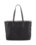 Falabella East-West Quilted Tote Bag, Black