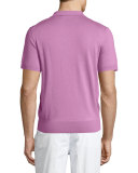 Short-Sleeve Cashmere-Blend Polo Shirt, Pink