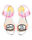Ellen Wifey For Lifey Speech Bubble Sandal, Pink/Orange