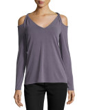 Isabella Cold-Shoulder Top, Lilac