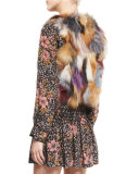 Sleeveless Fox Fur Bolero, Parme