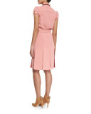 Carie Bow-Neck Belted Shirtdress