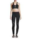 Suprastelle Mesh-Panel Performance Leggings, Black