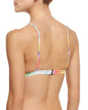 Prismatic Printed Triangle-Cup Swim Top