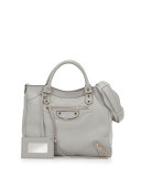 Metallic Edge Classic Velo Bag, Light Gray