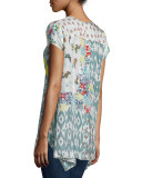 Ray Flare V-Neck Printed Tunic, Multi Colors