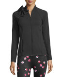 kate spade new york bow-neck sport jacket, black