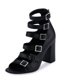 Leather Babies Multi-Strap 90mm Sandal, Black (Nero)