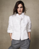 High-Collar Layered Fur Coat