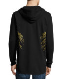 Gold Headdress Zip-Up Hoodie, Black